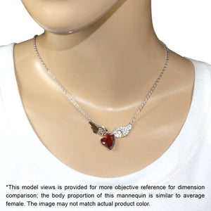 Cupid Heart Swarovski Crystal Elements Necklace Earrings and Bracelet Set Rhodium Plated | Dahlia