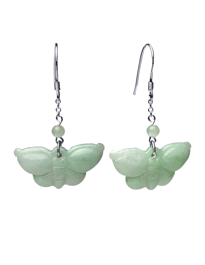 Butterfly Jade Earrings | Real Grade A Certified Burma Jadeite | Dahlia