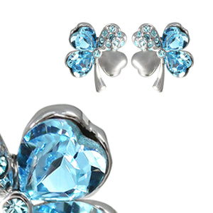 Four Leaf Clover Swarovski Crystal Stud Earrings | Dahlia