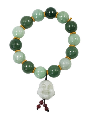 Laughing Buddha Jade Bracelet | Genuine Jadeite Jade Bracelet | Dahlia