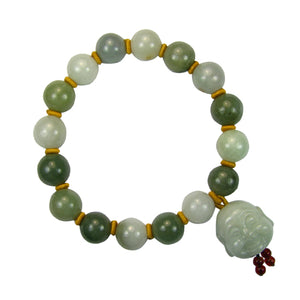 Laughing Buddha Jade Bracelet | Genuine Jadeite Jade Bracelet | Dahlia