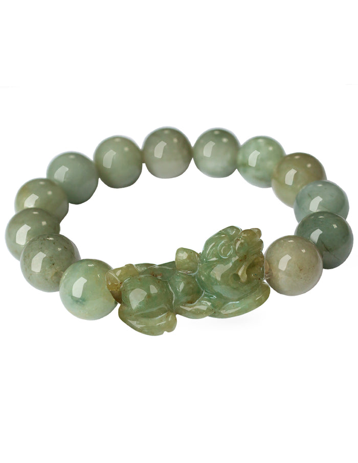 Fortune Pi Xiu Dragon Jade Bracelet | Certified Genuine Grade A Jadeite Jade Bracelet | Dahlia