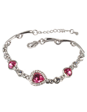  Heart Shaped Swarovski  Crystal Elements  Bracelet | Dahlia
