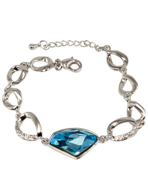 Irregular Shaped Swarovski Elements Crystal Bracelet - Blue | Dahlia