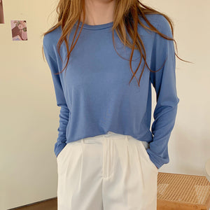 womens-model-base shirts春夏季女士圆领莫代尔打底衫/穿着舒适/时尚百搭/修身显瘦