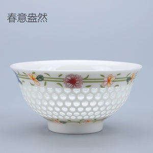 Honeycomb Porcelain Bowl玲珑蜂巢碗  pre-sale