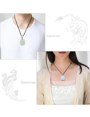 Jade Necklace | Dragon Phoenix Jade Pendant Necklace | Dahlia