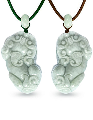 Jade Necklace | Jadeite Grade A Jade Fortune and Prosperity Pi Xiu Dragon Pendant Necklace | Dahlia