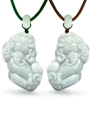 Jade Necklace | Jadeite Grade A Jade Fortune and Prosperity Pi Xiu Dragon Pendant Necklace | Dahlia