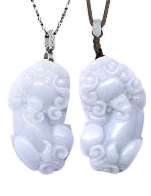 Jade Necklace | Jadeite Grade A Jade Fortune and Prosperity Pi Xiu Dragon Pendant Necklace | Dahlia