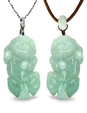 Jade Necklace | Jadeite Grade A Jade Fortune and Prosperity Pi Xiu Dragon Pendant Necklace | Dahlia