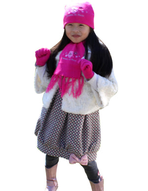 Girl's Fashion Embroidered Plum Blossoms Hat Cap Scarf Set