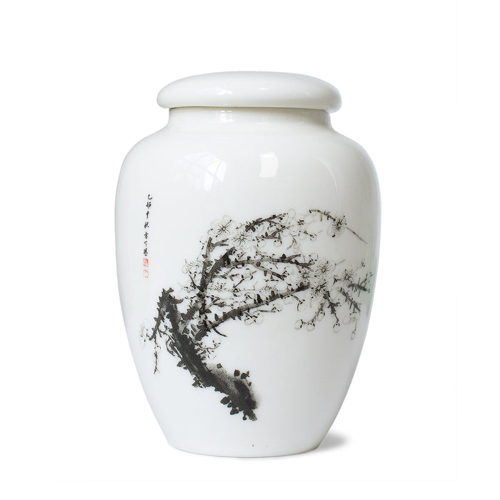 Oriental Ink Painting Porcelain Tea Canister