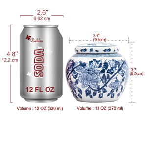 [product type] | Dahlia Vintage Floral Blue and White Embossed Porcelain Tea Canister | Dahlia