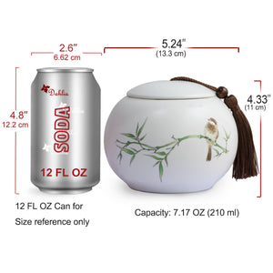 [product type] | Dahlia Butterfly on Branch Matte Glaze Porcelain Tea Canister | Dahlia