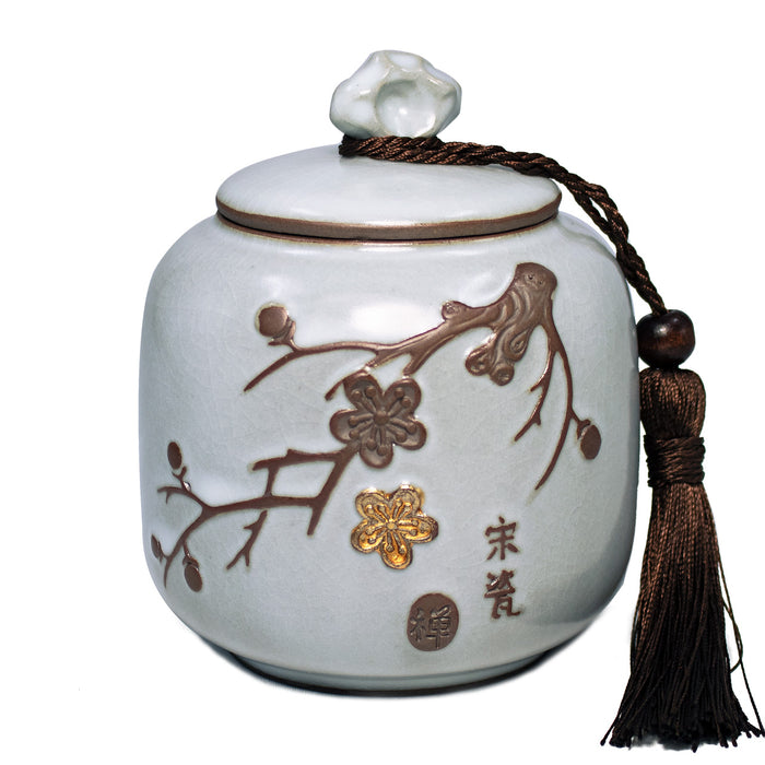 Dahlia Vintage Porcelain Tea Canister, Sakura