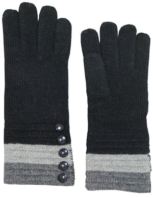 Five Buttons Wool Blend Cuff Knit Gloves