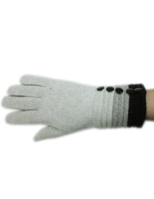 Five Buttons Wool Blend Cuff Knit Gloves
