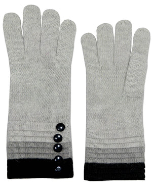 Five Buttons Wool Blend Cuff Knit Gloves