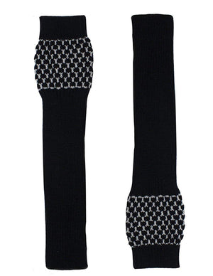 Honeycomb Pattern Soft Acrylic Fingerless Arm Warmer Gloves