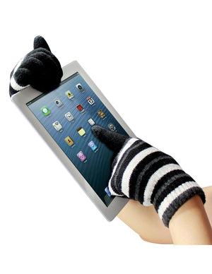 Unisex Striped Wool Blend Touch Screen Gloves