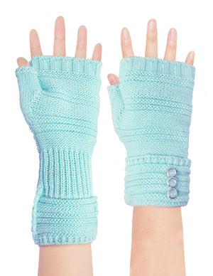 Knit Fingerless Gloves Hand Wrist and Arm Warmers