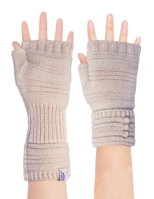Knit Fingerless Gloves Hand Wrist and Arm Warmers