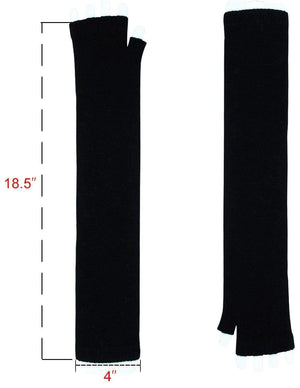 Classic Simple Solid Color Acrylic Fingerless Long Arm Warmer