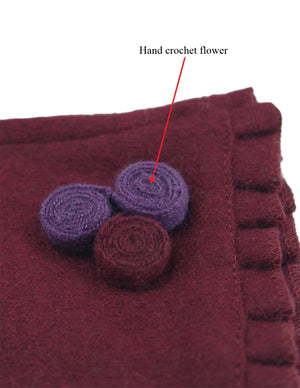 Triple Flower Wool Blend Touchscreen Gloves