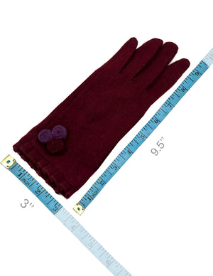 Triple Flower Wool Blend Touchscreen Gloves