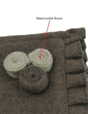 Triple Flower Wool Blend Touchscreen Gloves