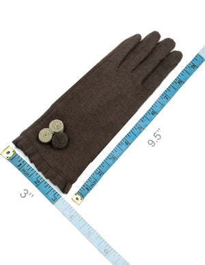 Triple Flower Wool Blend Touchscreen Gloves
