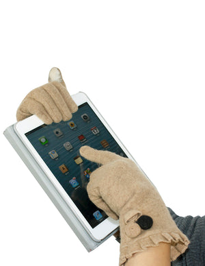 Triple Flower Wool Blend Touchscreen Gloves