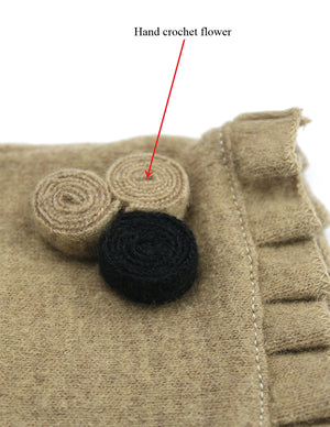 Triple Flower Wool Blend Touchscreen Gloves