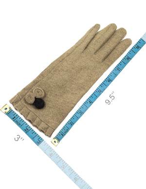 Triple Flower Wool Blend Touchscreen Gloves