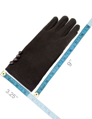 Four Button Accent Touchscreen Gloves