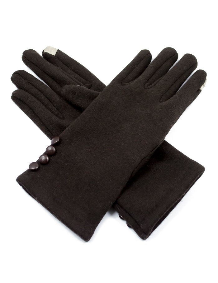 Four Button Accent Touchscreen Gloves