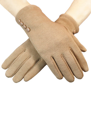 Four Button Accent Touchscreen Gloves