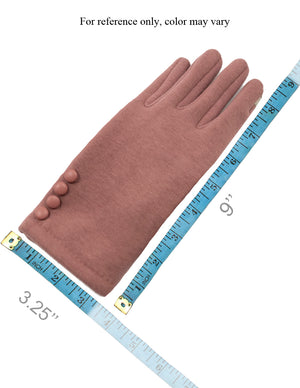 Four Button Accent Touchscreen Gloves