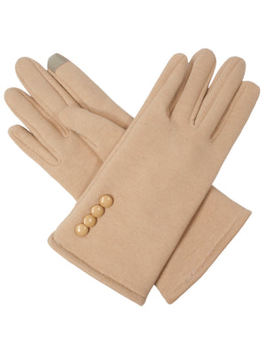 Four Button Accent Touchscreen Gloves
