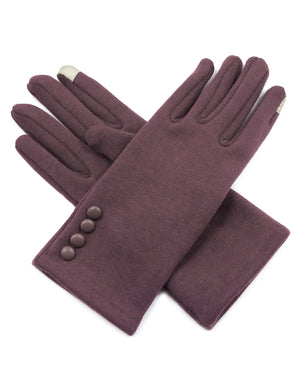 Four Button Accent Touchscreen Gloves