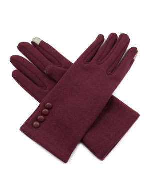 Four Button Accent Touchscreen Gloves