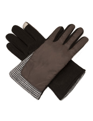 Houndstooth Accent Touchscreen Gloves