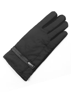 Men's Fleece Lining Touchscreen Gloves Wrist Belt