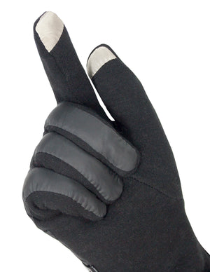 Men's Fleece Lining Touchscreen Gloves Wrist Belt