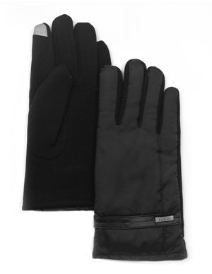 Men's Fleece Lining Touchscreen Gloves Wrist Belt
