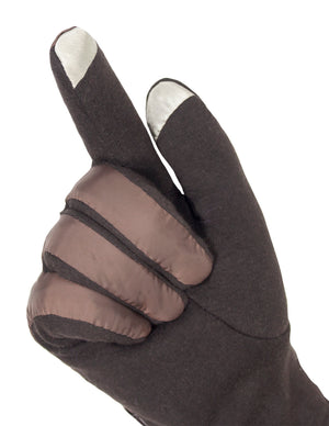 Men's Fleece Lining Touchscreen Gloves Wrist Belt