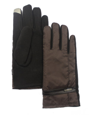 Men's Fleece Lining Touchscreen Gloves Wrist Belt