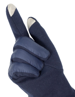 Men's Fleece Lining Touchscreen Gloves Wrist Belt