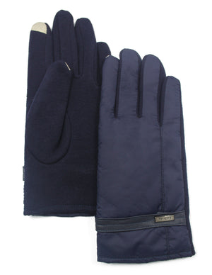 Men's Fleece Lining Touchscreen Gloves Wrist Belt